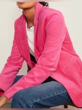 Boden Amelia Pink Velvet Blazer Size 8